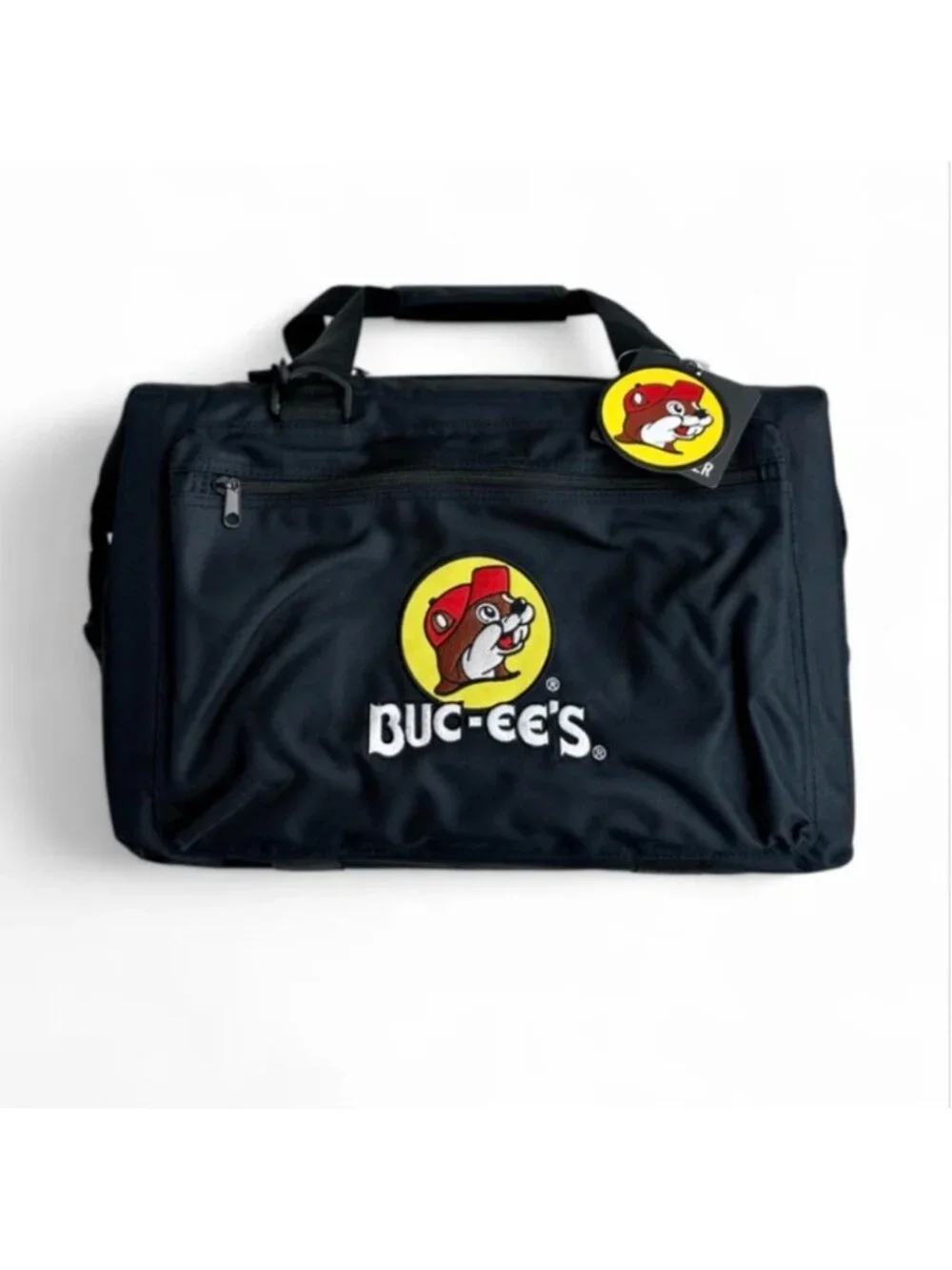 Set Buc-ees Black Insulated 24 can Cooler Bag & Camo Beach Towel Set With Beaver